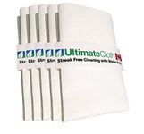 Ultimate Cloth® The Original Streak Free Cloth - 100% MiraFiber® - Incredible Miracle Cloth that Cleans with WATER ONLY - Windows and all Glass, Mirrors, Stainless Steel, Granite, Quartz, TV and Computer Screens, Cars, Boats, Kitchens, Bathrooms, and More (5)