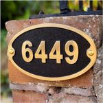 The Metal Foundry House Number Address Plaque Traditional Oval Style Large. Cast Metal Personalised Yard Or Mailbox Sign with Oodles of Color, Number and Letter Options. Handmade in England