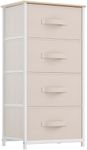 YITAHOME Storage Tower with 4 Drawers - Fabric Storage Tower, Organizer Unit for Bedroom, Living Room, Hallway, Closets - Sturdy Steel Frame, Wooden Top & Easy Pull Fabric Bins