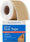 NUVADERMIS Silicone Scar Tape for Surgical Scars - 120" x 1.5" Roll - Extra Long Medical Grade Silicone Scar Tape for C-Section, Tummy Tuck, Keloid, and Surgical Scars - Reusable Tape Strips - 1 Pack