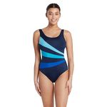 Zoggs Women's Sandon Scoopback One Piece Swimsuit, Navy, 36-inch/Size 12