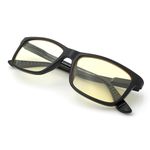 J+S Vision Blue Light Shield Computer Reading/Gaming Glasses - 0.0 Magnification - Anti Blue Light 100% UV Protection Low Color Distortion, Classic Black Frame - Essential Gaming Gear