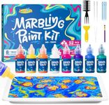 JUPITEARTH Water Marbling Paint Kit, Arts and Crafts for Girls & Boys, Art Supplies for Kids Ages 3-5 4-8 8-12, Marbling Paint for DIY Crafts, Christmas and Birthday Gifts