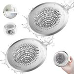 2 Pack WOKDADA Shower Drain Cover, Fast Drainage Hair Catcher for Shower Drain, Reversible 304 Stainless Steel Drain Protector, Fits Shower, Bathtub, Pop-Up & Regular Bathroom Drains(Patented Product)