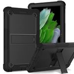 DUEDUE Case for Lenovo Tab M10 Plus 10.6"(3rd Gen) 2022-Heavy Duty Kickstand Hard PC Cover Full Body Protective Shockproof Case for Lenovo Tab M10 Plus 10.6 Inch-TB125FU/TB128FU/TB128XU, Black