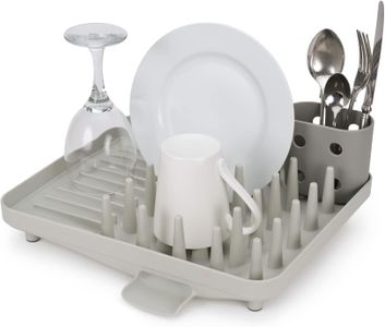 Joseph Joseph Duo Compact Dish Drying Rack – Grey with Utensil Pot & Spout