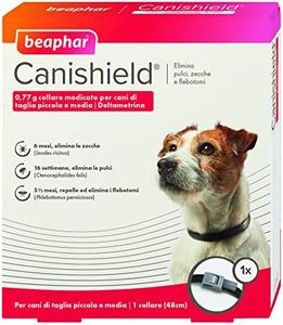 Beaphar Canishield Collier antiparasitaire Small/Medium 48 cm pour Chiens - Collier Anti-puces et antitiques