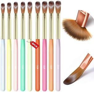 MAGIC ARMOR 9PCS Acrylic Nail Brush Set,Nail Art Brushes Set Nail Art Design Pen Painting Tools Fingernail Brush for Acrylic Powder Application Nail Extension 3D Carving Size 4/6/8/10/12/14/16/18/20