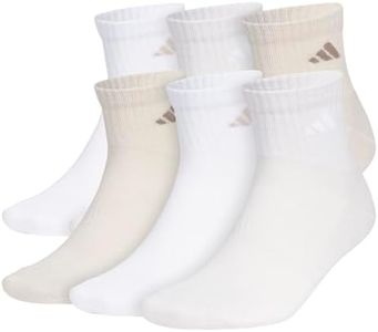 ADIDAS Athletic Cushioned Quarter Socks with arch compression for a secure fit (6-Pair)