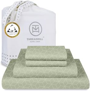 Certified 100% Egyptian Cotton 400 Thread Count, 4 Piece Full Size Sage Green Bed Set, Hotel Quality Extra Long Staple Cotton, Jacquard Sheet with Elasticized Deep Pocket - by Threadmill Home Linen
