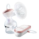 Tommee Tippee Made for Me Single Electric Breast Pump, Massaging Silicone Cup, USB Rechargeable, Quiet, Portable, Express Modes, Baby Bottle Included, 1 Count (Pack of 1)