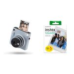 instax SQUARE SQ1 instant camera, Glacier Blue with instax 70100147085 SQUARE film, White border, 50 shot pack