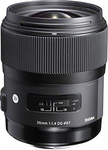 Sigma 35mm F1.4 Art DG HSM Lens for Nikon, Black, 3.7 x 3.03 x 3.03 (340306)