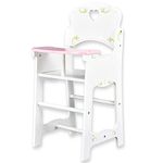 The Magic Toy Shop Bibi Doll - Dolls Wooden High Chair Doll Furniture Set for Baby Dolls and Reborn