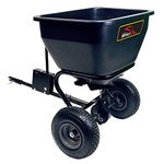 Brinly BS36BH-A Tow Behind Broadcast Spreader with Weatherproof Cover and Universal Hitch, 175 lb, Matte Black