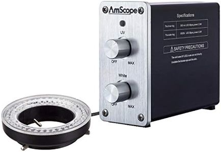 AmScope Dual Channel White Ultraviolet LED Ring Light