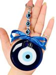 WARMINGO DE Evil Eye Hanging for Home & Office | Turkish Evil Eye for Good Luck & Prosperity | Evil Eye Wall Hanging Main Door Entrance Nazar battu (7 cm)
