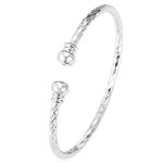 U7 Simple Cuff Bracelet Platinum Platinum Plated Fine Bangle Bracelet Fashion Jewelry for Women