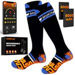Heated Socks, VICEPLUS Electric Warm Socks for Men Women,8000mAh Rechargeable Battery, App Control,Ultra-long Heating Wire, 360° Warming, Winter Foot Warmer for Camping/Hiking/Skiing (Black-Blue)