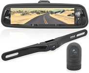 Pyle Dash Cam, Rearview Mirror Monitor, Night Vision, 7.4” LCD Screen, Backup Camera, Slim Bar Design, Waterproof IP-69, G-Sensor, Audio Recording, 32GB Memory Slot, Universal Mount, Includes Cables