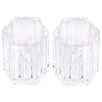 ONLYKXY 2pcs Clear Acrylic Toothpick Holder Elegant Clean For Home Kitchen Storage Gadgets Creative Portable Toothpick Box (Rhombu)