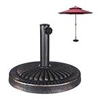 18-Inch Round Umbrella Base for Patio Market Table Umbrella Outdoor, Bronze - Yardlab