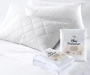 K&A® Quilted Pillow Protectors | Ultra Soft Noiseless and Breathable Microfiber | Hypoallergenic and Anti Dust Mite Pillow Cover | UK Standard 48x74 CM (19x29 Inches)