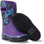 Lone Cone Insulating All Weather Kids Mud Boots for Boys & Girls - Waterproof Toddler Snow Boots - Warm Neoprene Boots for Kids - Warm Kids Muck Boots - Purple Floral - 4BK