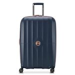 DELSEY Paris St. Tropez Hardside Expandable Luggage with Spinner Wheels, Navy, Checked-Large 28 Inch