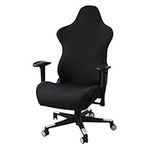 Black Stretchable Gaming Chair Covers Slipcovers,Ergonomic Office Computer Game Chair Slipcovers Stretchy Covers For Computer Reclining Racing Style Office Chair (No Chairs)