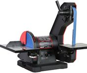 BUCKTOOL Dual Speed 1" x 42" Belt Disc Sander Combo, Bench Knife Sharpener with Large Work Table, Professional Benchtop Belt Sander with Direct-drive 4.8A Brushless Motor for Metalworking, BD1801DS