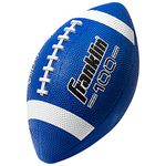 Franklin Sports Football - Grip-Rite 100 - Kids Junior Size - Youth Football - Durable Outdoor Rubber Football - Blue/White