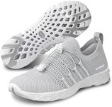 SEEKWAY Mens Womens Water Shoes Quick Dry Barefoot Aqua Shoes Beach Walking Kayaking Boating Water Sports SP006, 1f-light Gray, 8 Women/7 Men