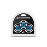 Team Golf NFL Carolina Panthers 3 Pack Golf Chip Ball Markers, Poker Chip Size with Pop Out Smaller Double-Sided Enamel Markers