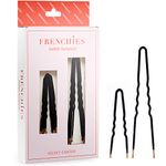 Frenchies Ultra Flocked Extra Soft French Twist Hair Pins for Women, Girls, Teens Buns, Wedding Hair Accessories, Womens Updo Hairstyles, Hair Extensions or Wig, 20 Count, Black