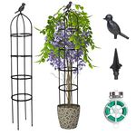 PICK FOR LIFE Garden Trellis for Climbing Plants Outdoor, Tall Rustproof Plant Support Trellis for Potted Plants Climbing Vine Rose Clematis Outdoor Indoor Garden Obelisk Trellis (H: 175cm)