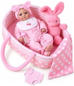 BABESIDE 8-Piece Baby Doll Accessories with Bassinet for 17–22 Inch Dolls