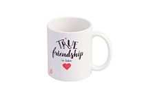 Alexus True Friendship is Like Ceramic Coffee Mug Slogan Quote Printed Ceramic Coffee & Tea Mug, Cup Best Gifts for Wedding/Anniversary/Couple/Marriage/Birthday/Return Gift -(350 ML) - White