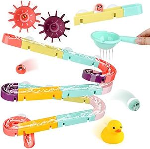 Baby Bath Toys, Water Slide Toy Track with Suction Cup, Toy Ducks, Water Toys for Bathtub, Bath Toys for Toddlers 3-4 Years Old Boys Girls (1)