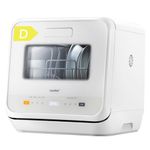COMFEE' Table Top Dishwasher, Mini Countertop Dishwasher with 6+3 Programs, Steam Wash, Baby Care & Fruit Wash, No plumbing, Delay Start, 72H Storage - White