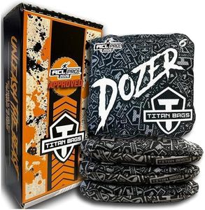 Titan Bags Dozer Cornhole Bags - 6" x 6" ACL PRO Approved Cornhole Bean Bags for Tournaments - Versatile & Durable Professional Cornhole Bags Ideal for Indoor/Outdoor Toss Games - Blackout (Set of 4)