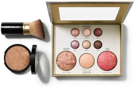 LAURA GELLER NEW YORK Baked Starter Kit- Baked Balance-n-Brighten, Golden Medium + Best of the Best Tuscan Dreams Face Palette + Retractable Angled Kabuki Brush