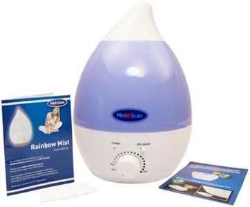 MedeScan Rainbow Mist Ultrasonic Cool Mist Humidifier – 2.8L Tank, 20H Runtime, Aromatherapy Tray, 7-Colour LED Night Light, Whisper-Quiet, Portable & Sleek Design for Home & Bedroom
