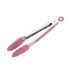 Wiltshire Mini Silicone Kitchen Tongs 18cm, Cooking & Serving Tongs, Salad & BBQ Tongs, Stainless Steel, Heat-Resistant Utensil, Non-Stick, Non-Scratch Tip, Studio Pink, 21x3.2x2.7cm