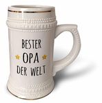 3dRose Stein Mug, 10.5" by 4.5", Bester Opa der Welt - Best Grandpa in the World in German Granddad