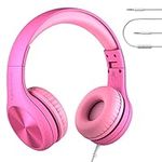 LilGadgets Connect+ Pro Wired Kids Headphones - Designed with Kids' Comfort in Mind, Child-Friendly Foldable Over-Ear Headset with in-line Microphone, Perfect for Toddlers in School, Pink