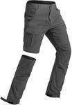 Men's Hiking Convertible Pants Water Resistant Quick Dry Lightweight Zip Off Stretch Outdoor Fishing Pants Dark Grey 32W x 30L