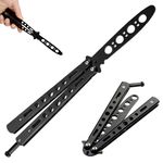 Butterfly knife trainer, Balisong Trainer Toy Folding Comb with Stainless Steel Unsharpened Blade 100% Safe practice butterfly knife for Martial Arts Practice, Flipping Tricks, and CS Lovers