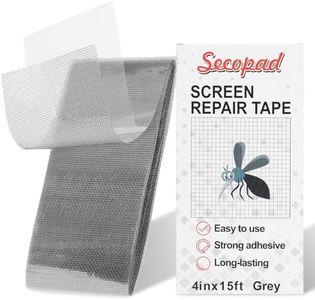 Secopad Grey Screen Repair Tape, 4" X 180" (15FT) Window Screen Door Repair Kit, Strong Adhesive Fiberglass Patch Tape Mesh