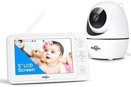 Hiseeu Baby Monitor with Remote Pan-Tilt-Zoom Camera,5" LCD Screen with 1080P Camera,2-Way Talk,Sound Detect and Audible Alarm,Night Vision,24Hrs Standby,